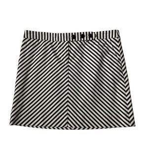 J. Crew Factory Black and White Striped Stretch Mini Skirt